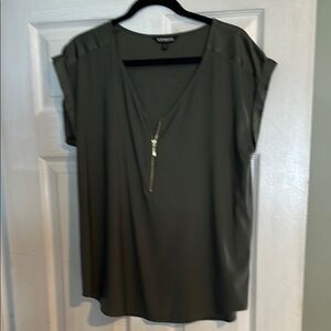 Express Women's Olive Green Top